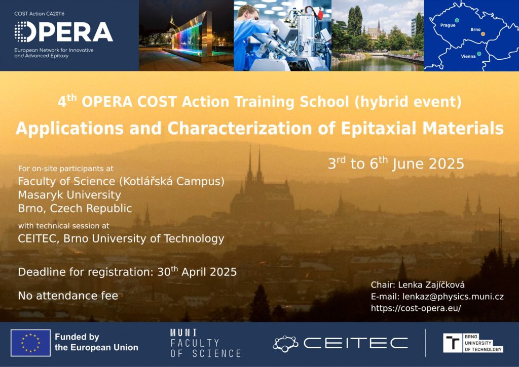 Our results were presented at OPERA COST Action Training School Applications and Characterization of Epitaxial Materials